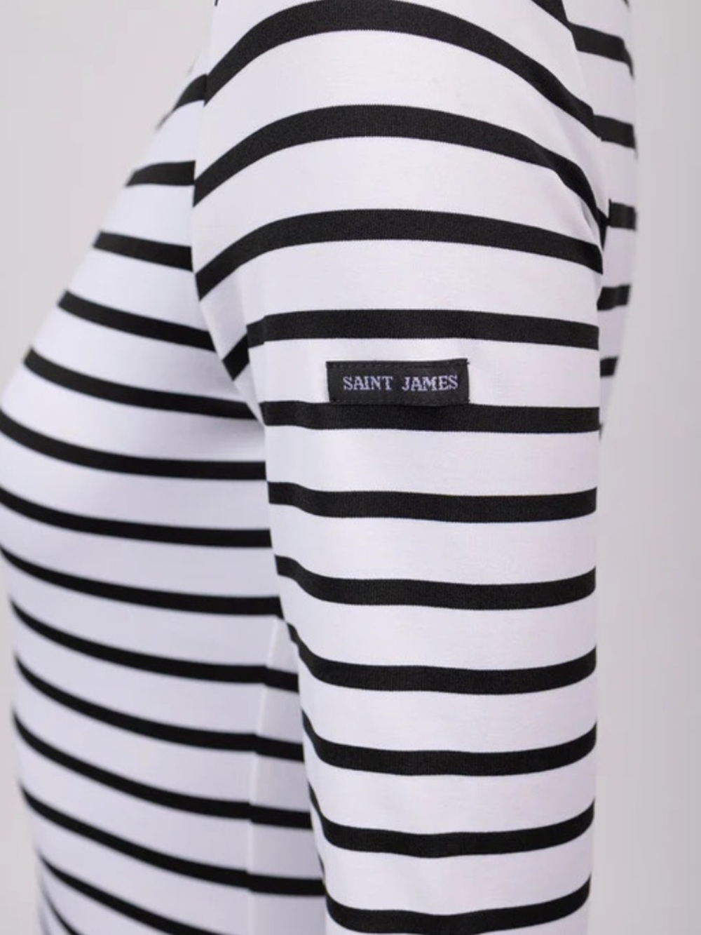 Saint James Garde-Cote III Black & White Striped 3/4 Sleeve Breton - Picture 12 of 13
